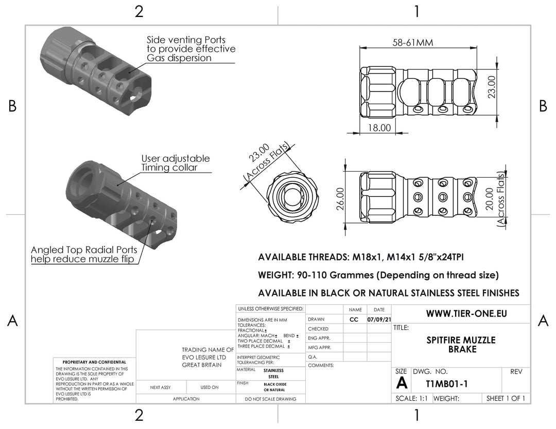 SPITFIRE MUZZLE BRAKE GREY